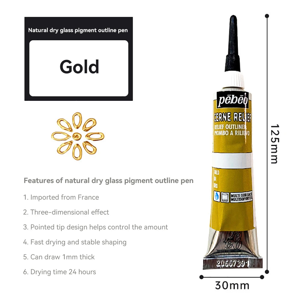 Pinturas acrílicas, pigmentos de vidrio impermeables de ricos colores, tubo para suministros de pintura, 20ml