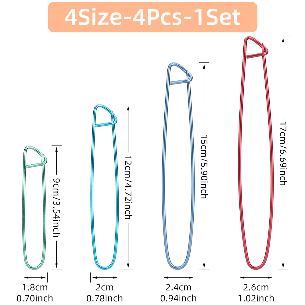 Ganchos de puntos para tejer, 4 tamaños de aluminio, 4 Uds.