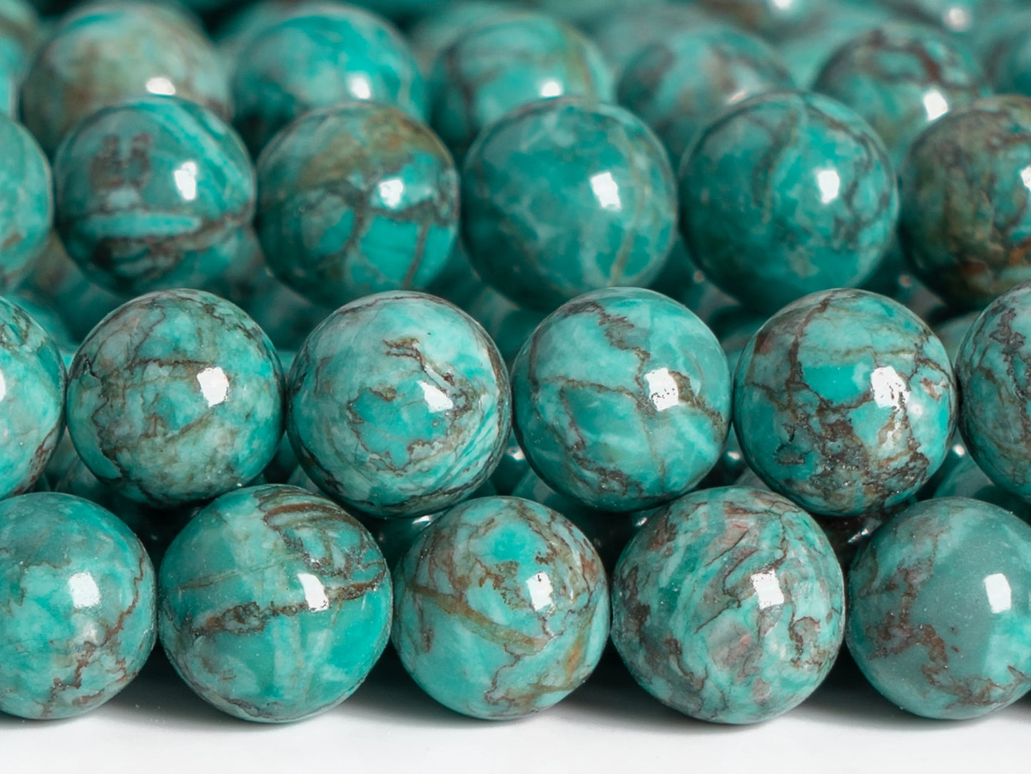 Cuentas turquesas de magnesita verde pavo real, naturales y auténtica, piedras preciosas AAA de grado, cuentas redondas sueltas de 6/8/10/12mm