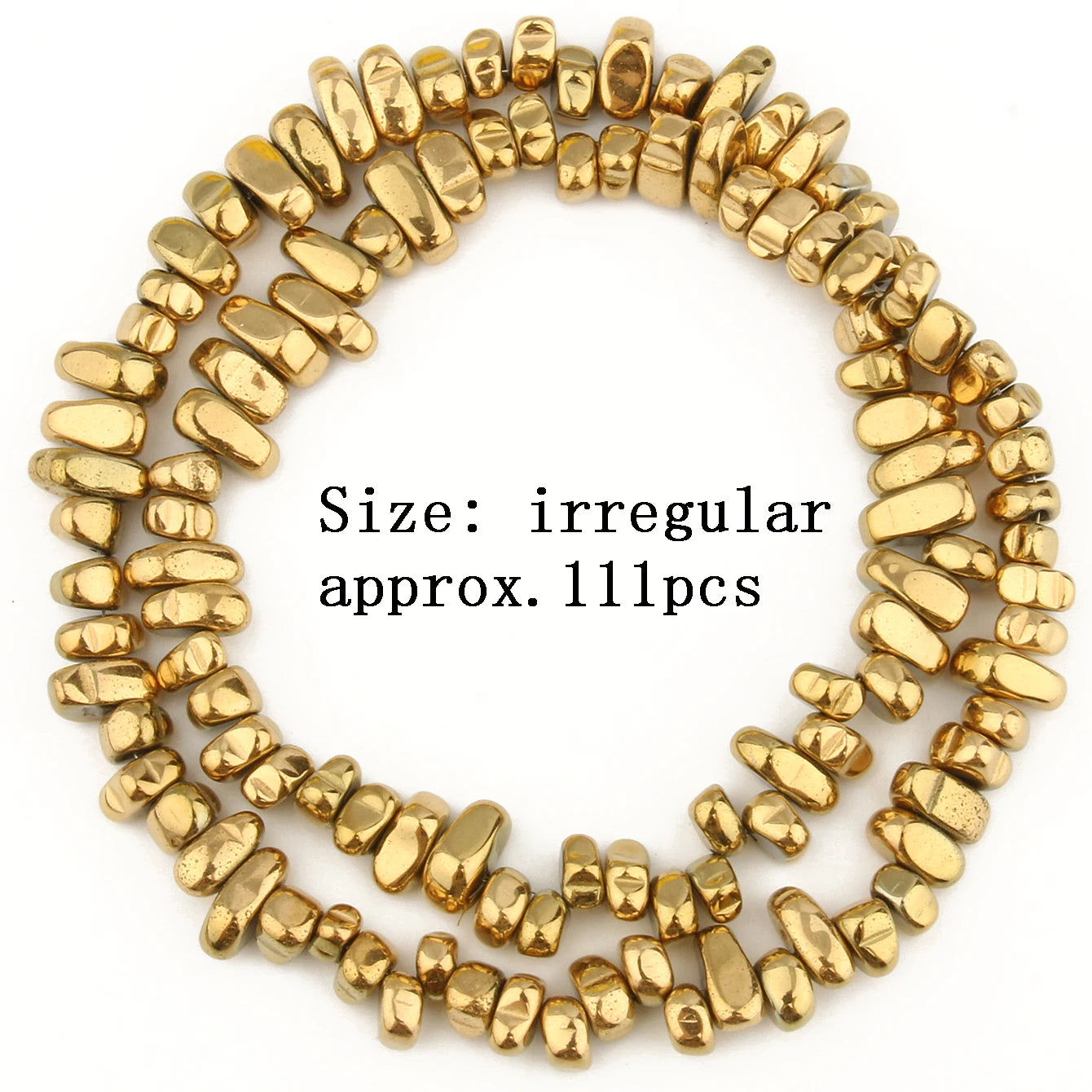 Mostacillas de hematita chapadas en oro Natural para fabricación de joyería