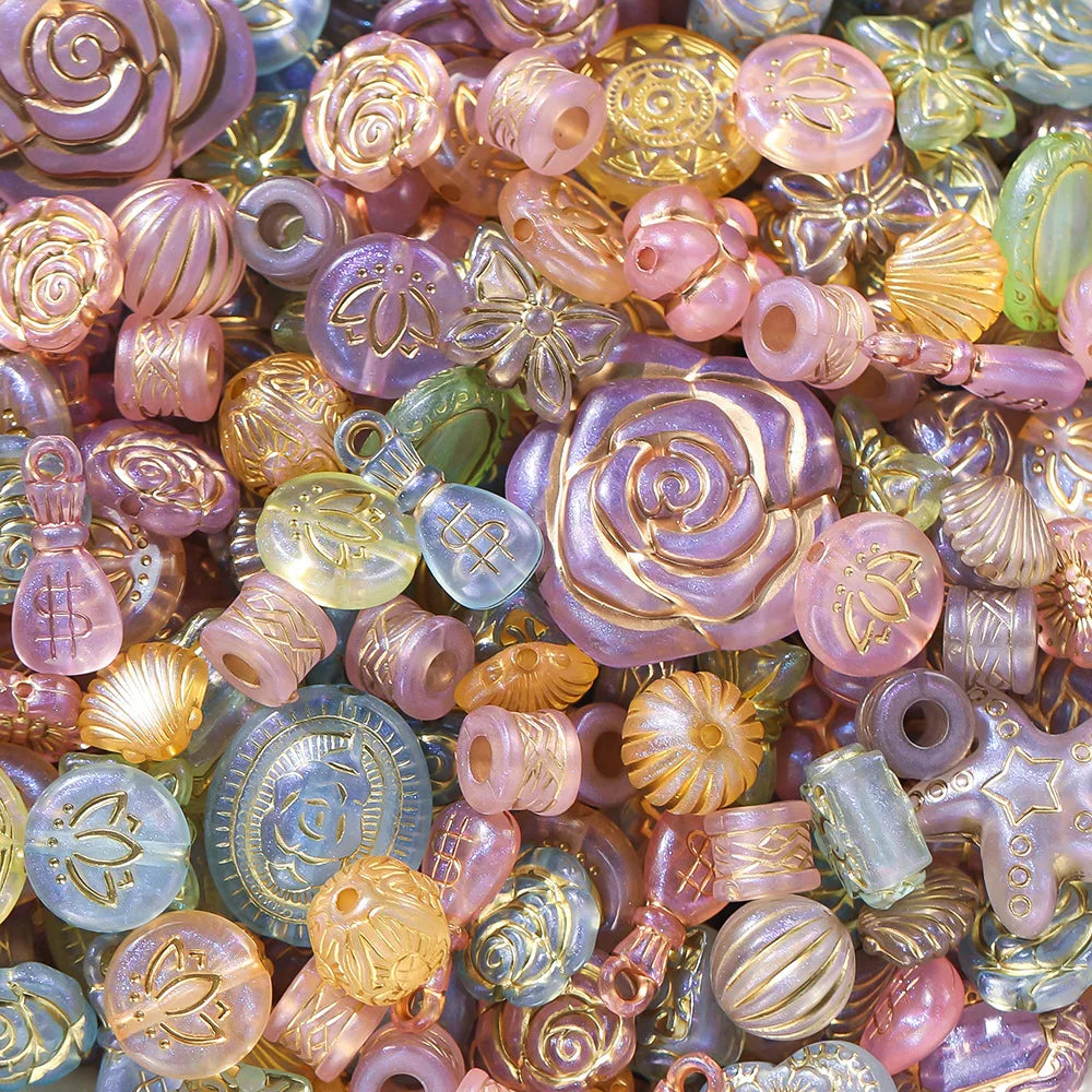 40 g/lote de mostacillas clásicas mixtas, acrílicas para joyería