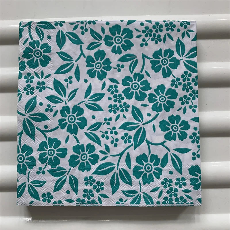 Decoupage-Servilletas de papel de flores, mariposas, 20 unidades