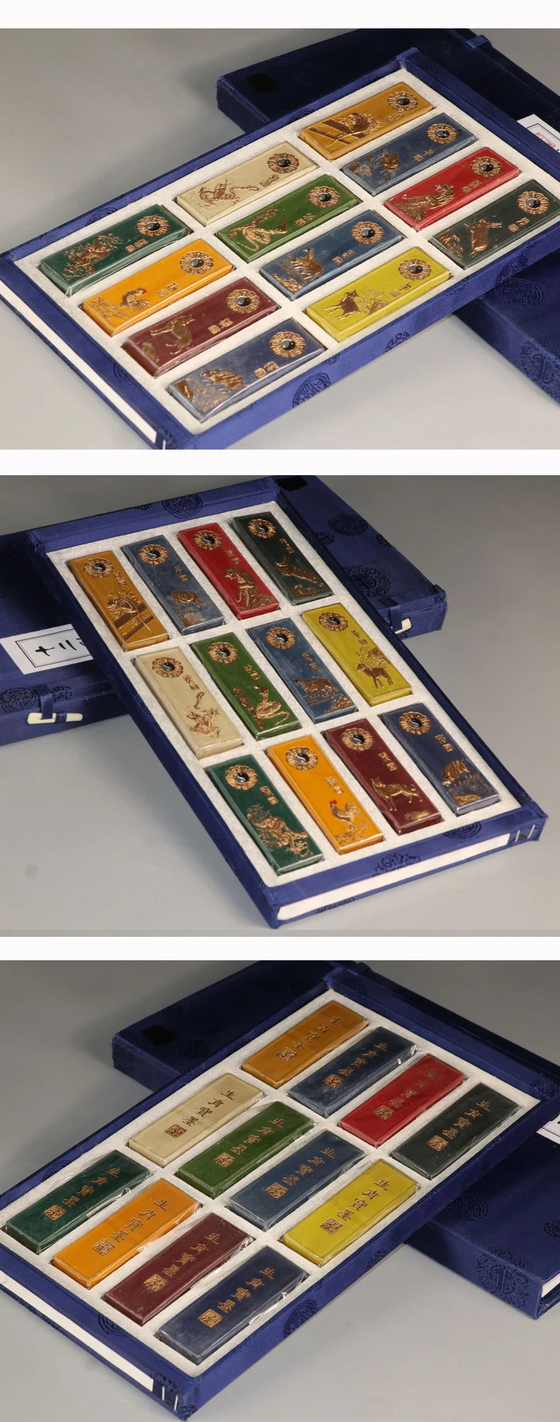 Barras de tinta de pigmento de Color, bloques de tinta de pintura china 12 uds.