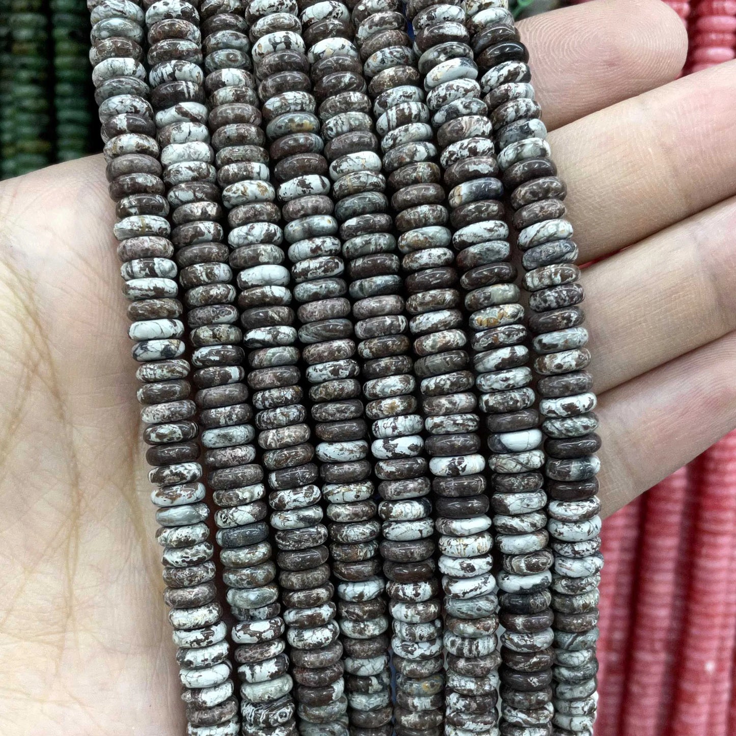 Rondelle de piedra Natural de 2x6mm, turquesas, cuarzo, jaspe, ágatas, mostacillas redondas, planas