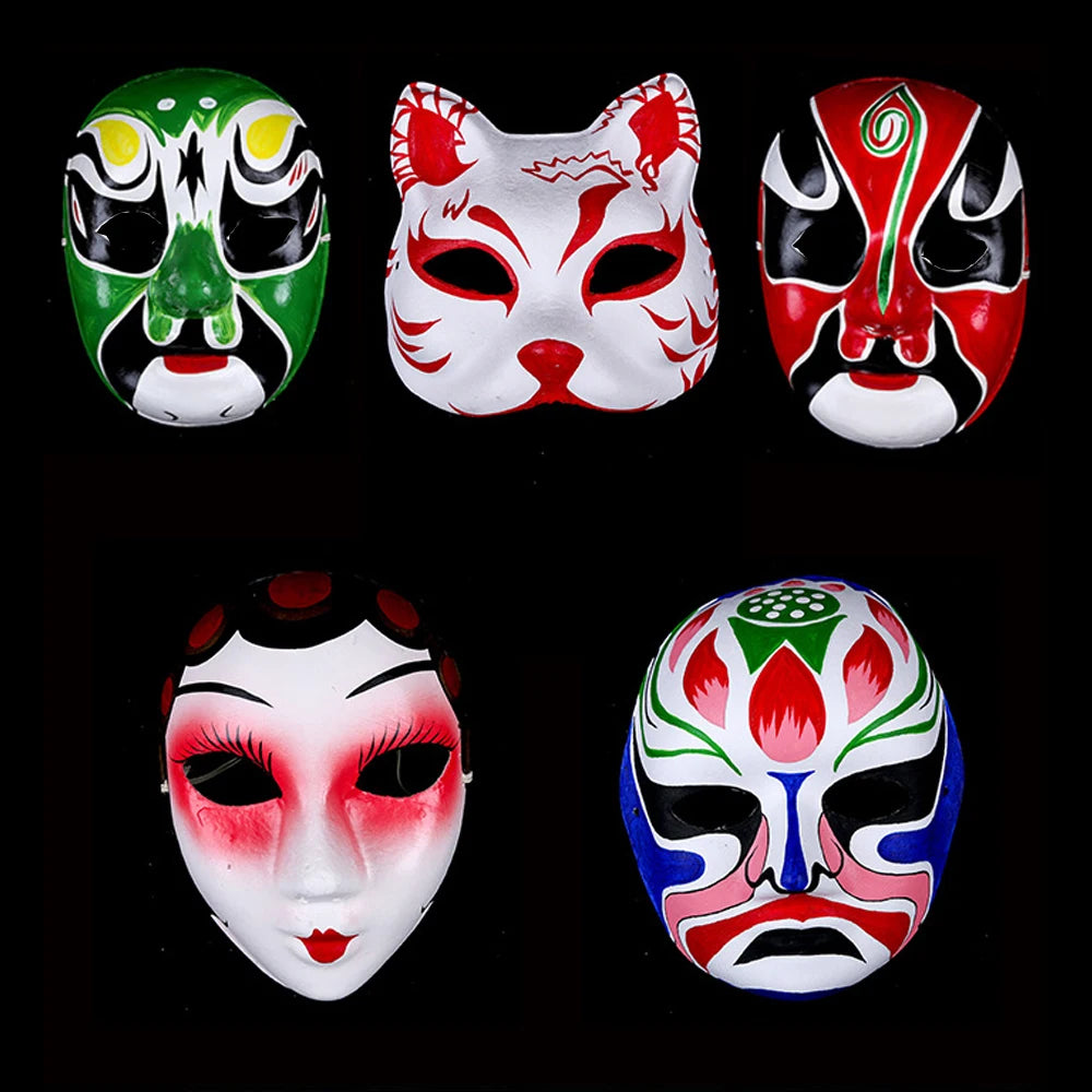 5 unids. máscara de Cosplay para pintar, máscaras de papel de cara blanca para Halloween.