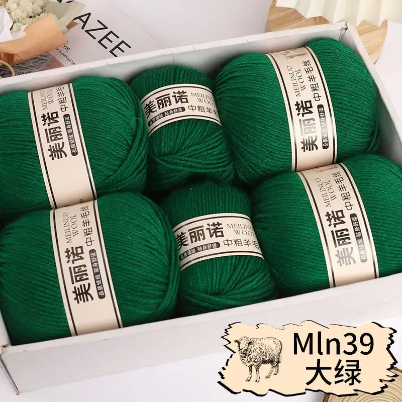 500 g/set de lana merina de 4 capas para tejer a mano