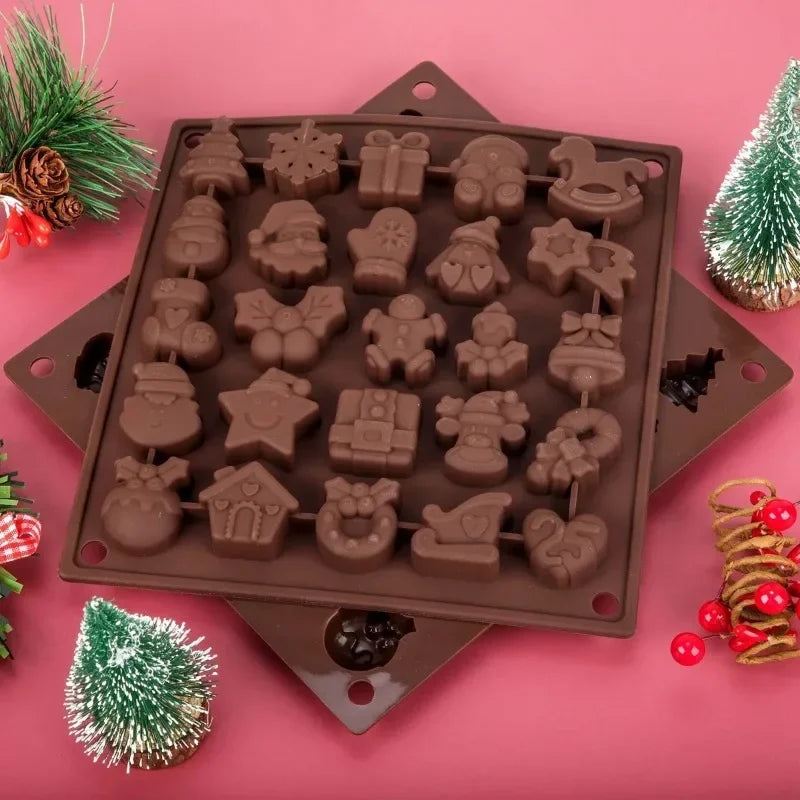 Molde de silicona de Navidad, molde de Chocolate y caramelo, accesorios para hornear