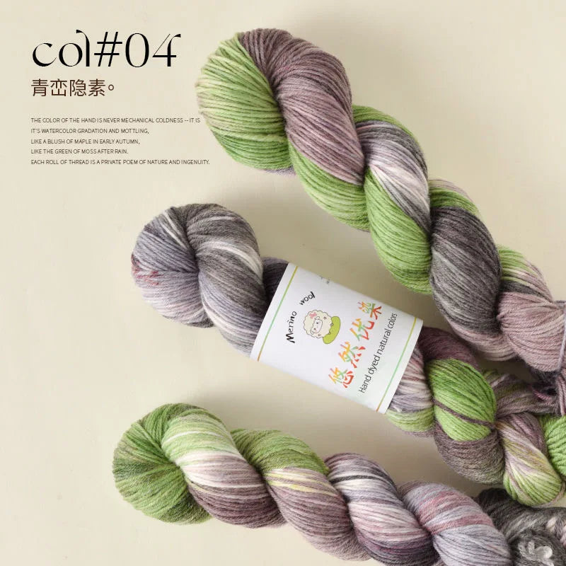 1 rollo de 100g/rollo de lana Merino colorido,  tejido de arcoíris para bebé