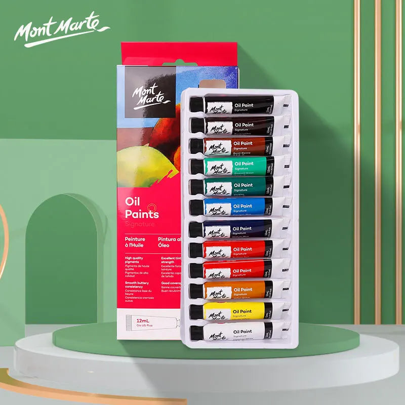 Tubos de pinturas al óleo profesionales para artistas, 12/24 colores, 12 ML. Mont Marte