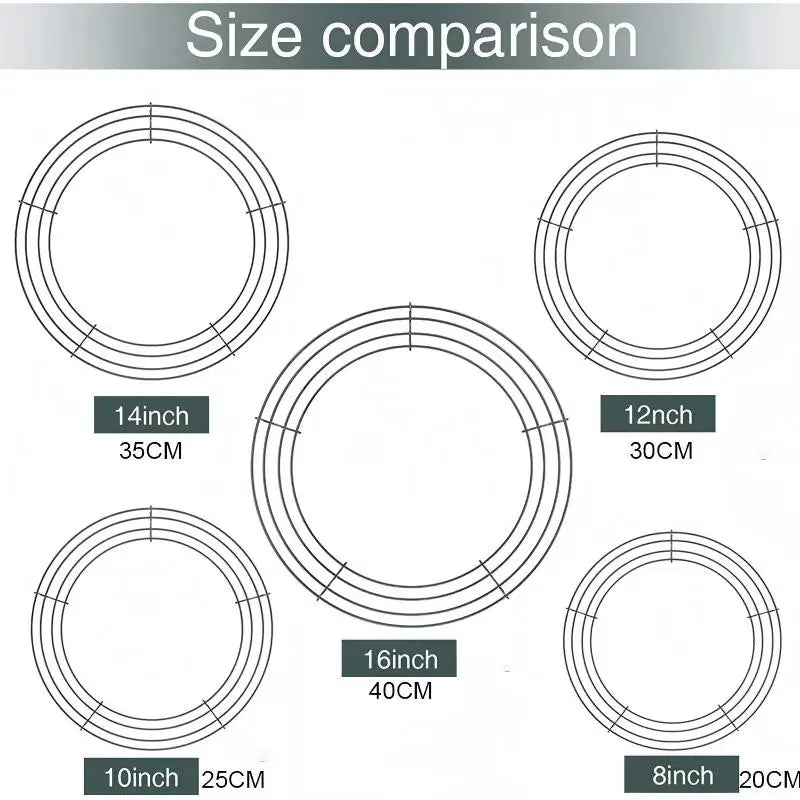 1 unidad de aro de metal de 20 a 40cm para decoración navideña, para corona, colgante