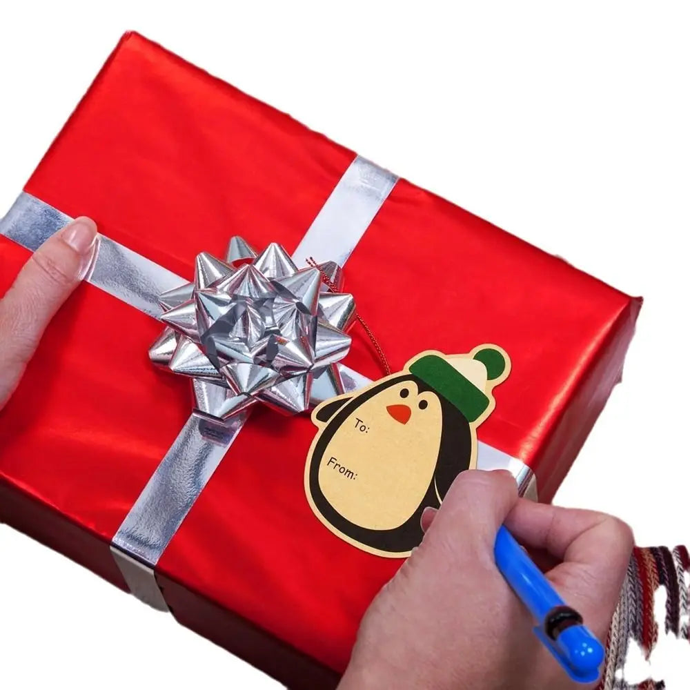 Etiquetas adhesivas para celebración de Navidad, etiquetas de nombre de regalo 200 unid.