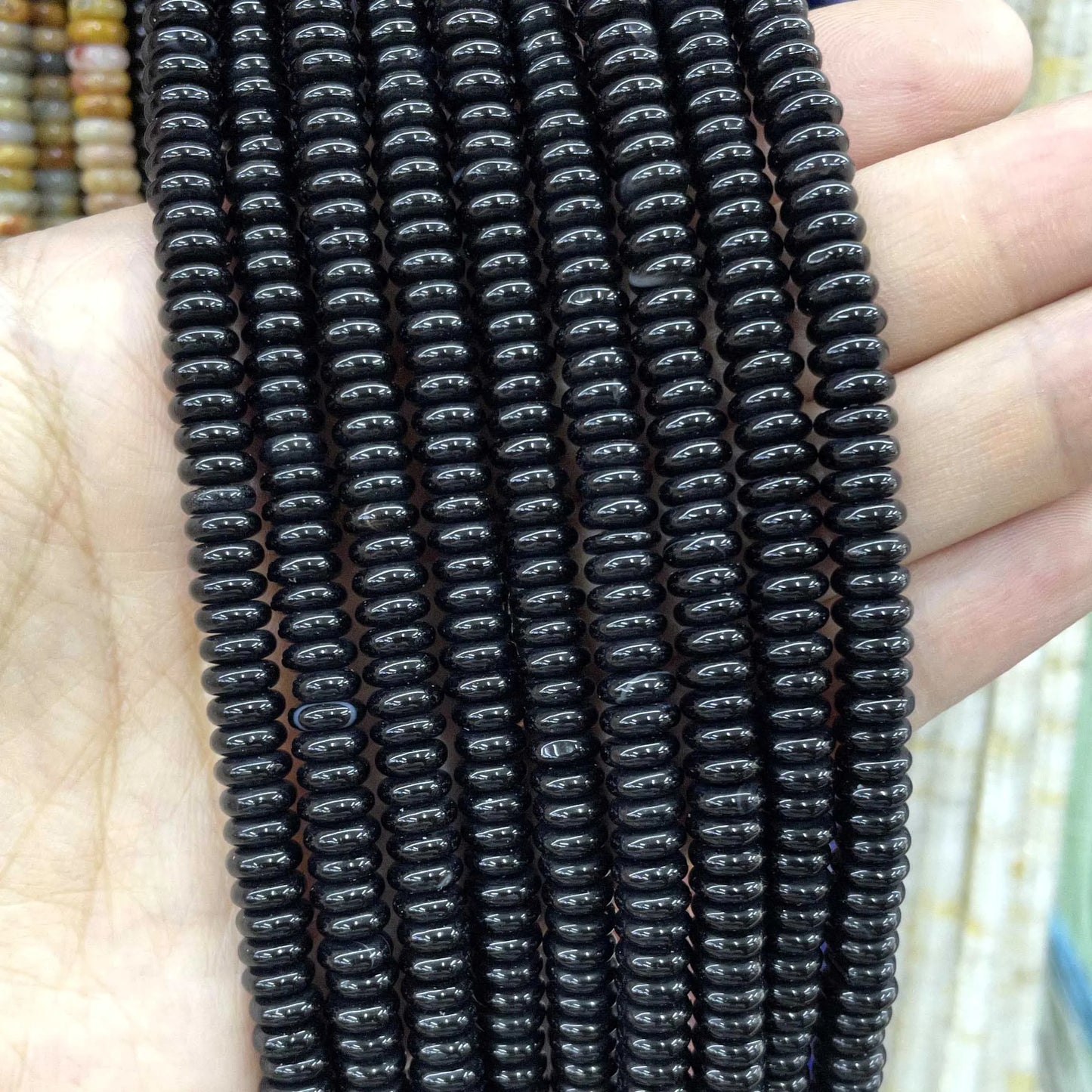 Rondelle de piedra Natural de 2x6mm, turquesas, cuarzo, jaspe, ágatas, mostacillas redondas, planas