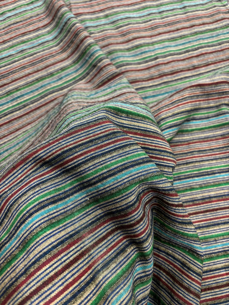 Tela de algodón orgánico 100% natural, colorida y a rayas, por metro