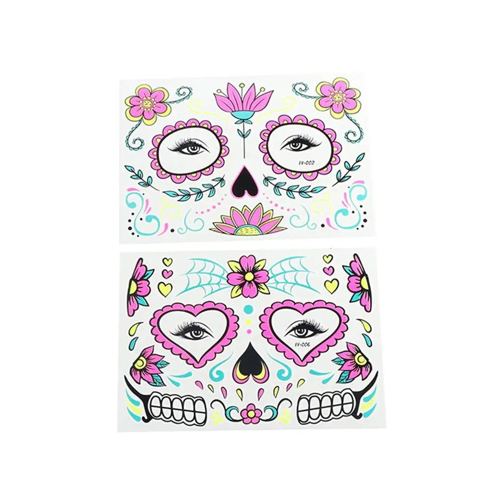 Stickers de tatuajes de terror impermeables para Halloween