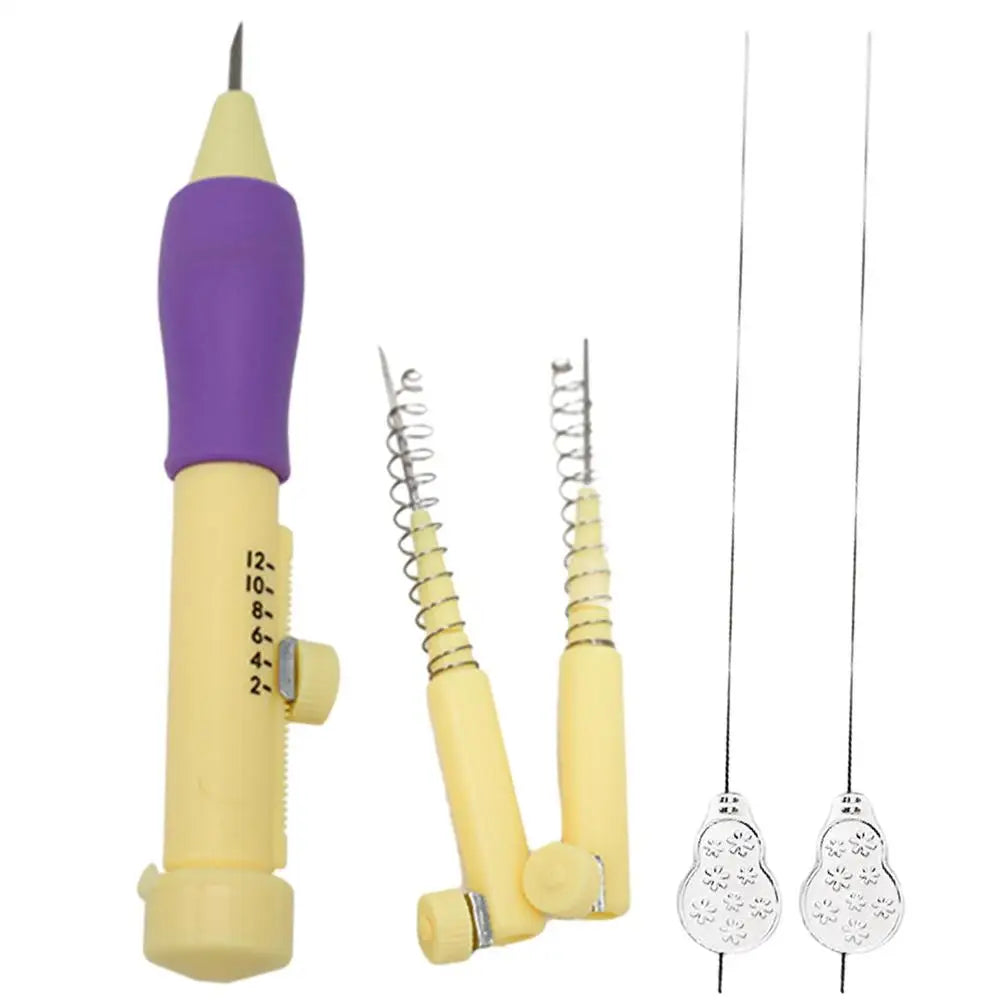 Kit de bordado con aguja perforadora, enhebrador de tela, aro de bordado, alfombra de hilo, punzón de aguja.