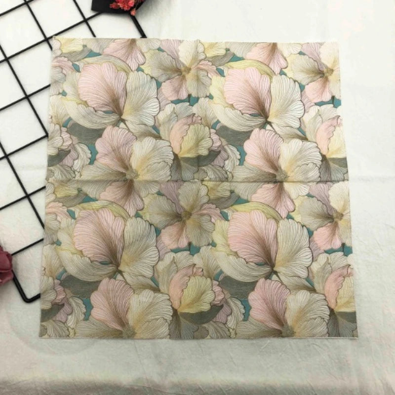 Servilletas estampadas de flores tridimensionales, 20 piezas/pac 33*33cm