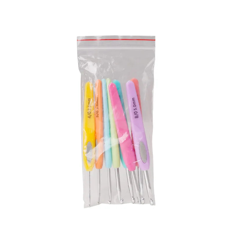 Juego de variados colores y estilos de crochet para tejer, de aluminio, con mango ergonómico