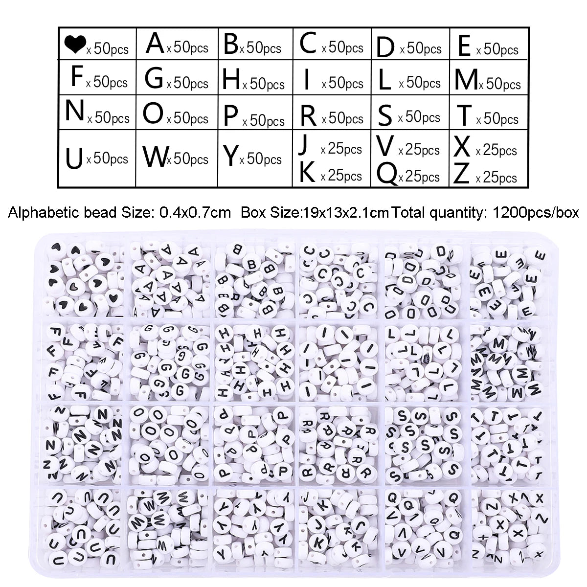 1120, 1200 1400 Uds. aprox. Cuentas acrílicas de 26 letras en forma de corazón, cuentas cuadradas, cuentas planas, material de joyería