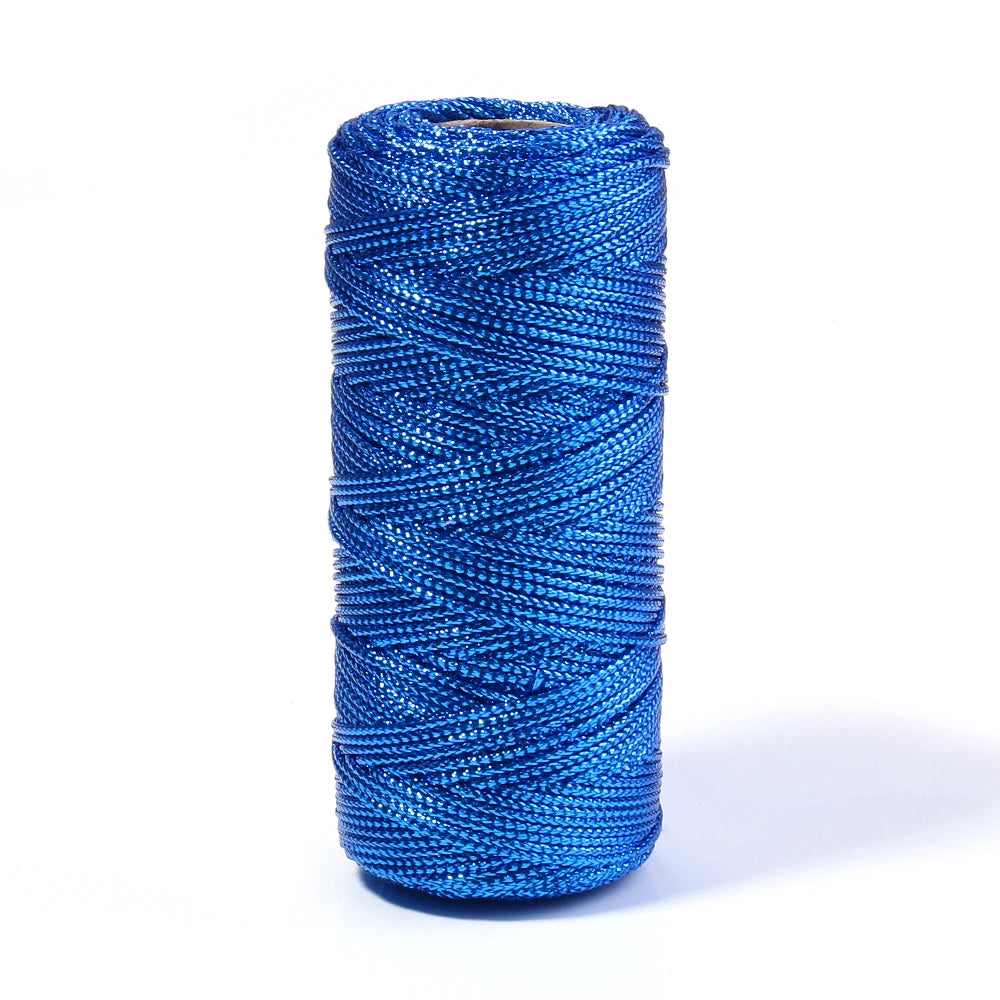 Cuerda de 1,5mm y 100m, cordón dorado y plateado para embalaje de regalo, cordón para macramé