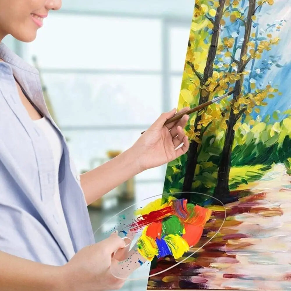 Paleta de Pintura Acrílica Transparente de Alta Calidad, Ovalada.