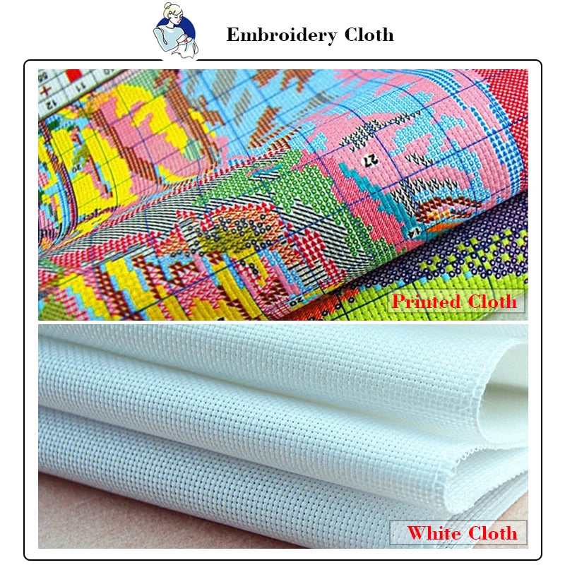 Kits de punto de cruz con patrón de ciudad europea, lienzo estampado contado Aida 16CT 14CT 11CT, bordado artesanal