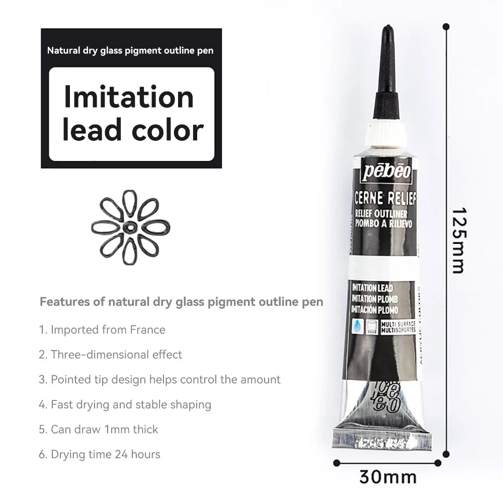 Pinturas acrílicas, pigmentos de vidrio impermeables de ricos colores, tubo para suministros de pintura, 20ml