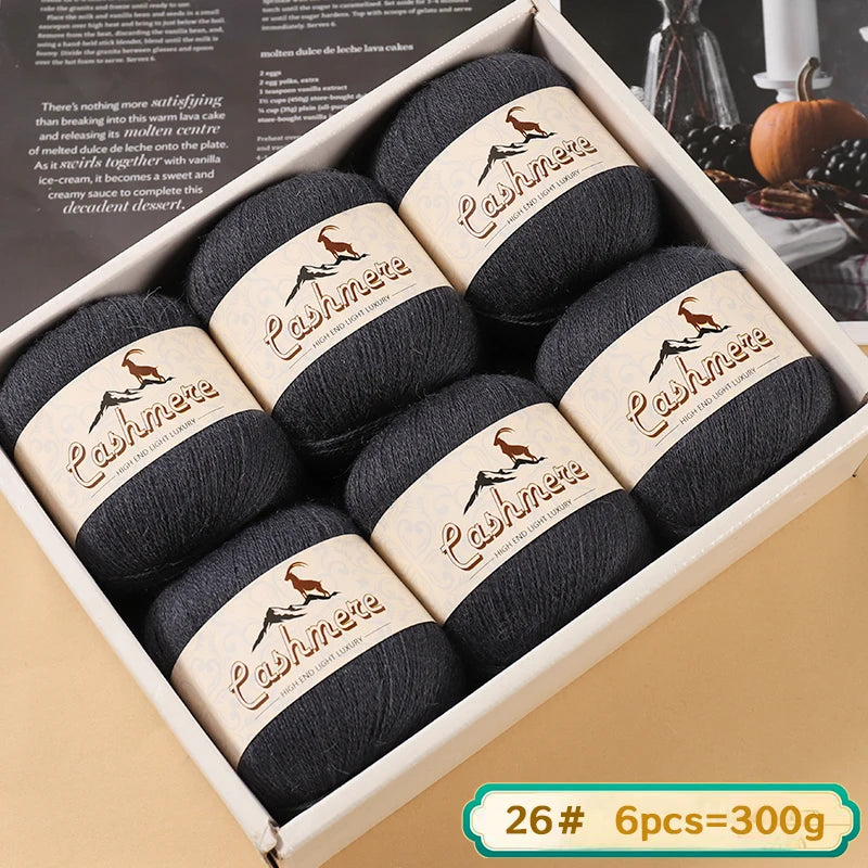 Lana fina pura de Cachemira de 300g, tejido a mano. 6 unidades