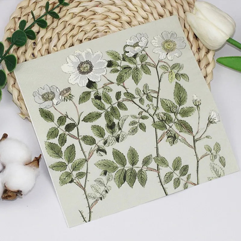 20 unids/bolsa servilleta desechable para decoupage de flores