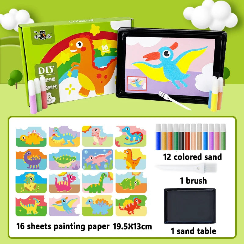 Juego de pintura de arena mágica para niños, juguetes de dibujo