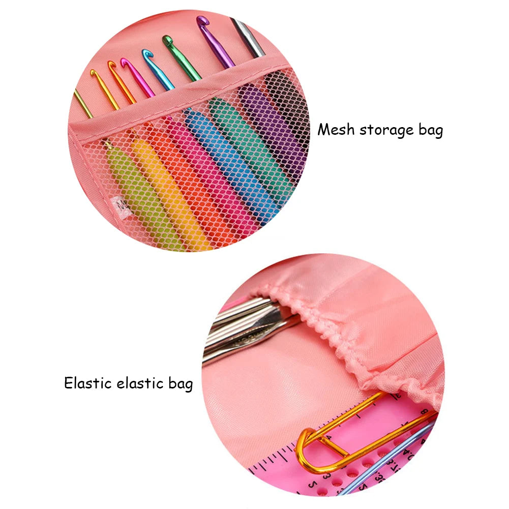 Kit de crochet con bolsa de almacenamiento