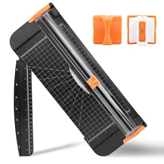 Cortador de papel A4, cuchillo de papelería con regla extensible