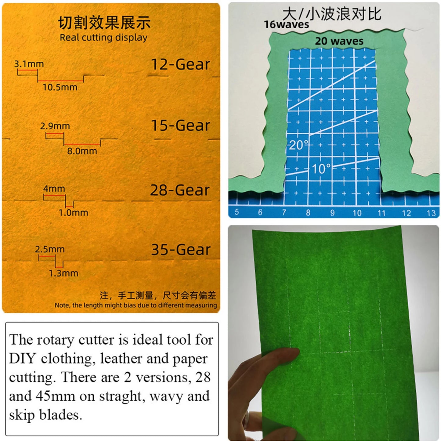 Cortador rotativo FT145, rodillo de R45mm, herramientas de corte fácil para tela, cuero, papel, etc.