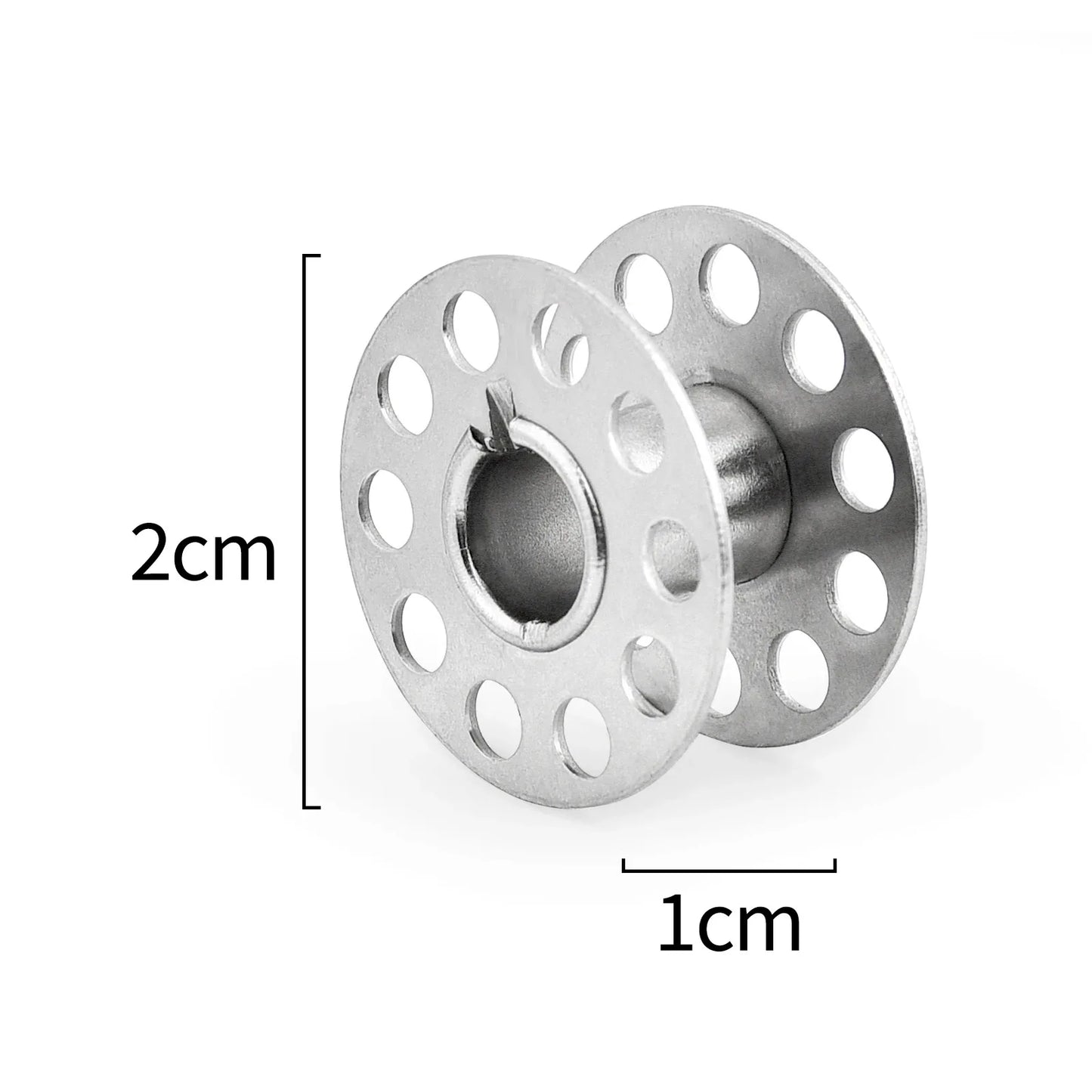 Bobinas de Metal vacías para máquina de coser, carrete de acero inoxidable, Brother Janome Singer. 10-50 piezas