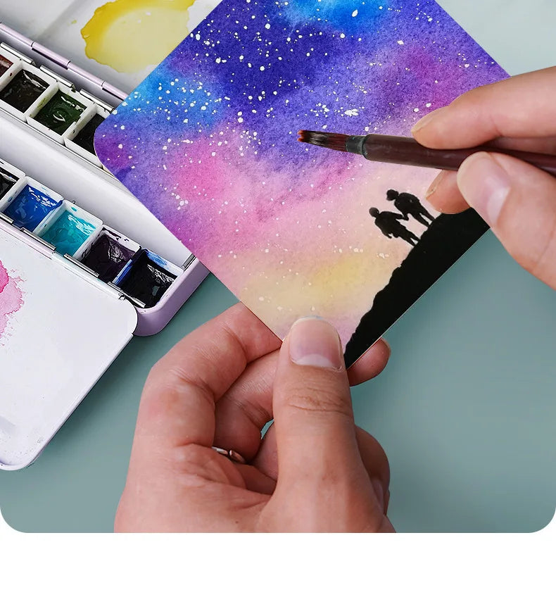 50 Tarjetas de  acuarela, postal gruesa, 300g, cuadrada, redonda, rectangular, mini bocetos