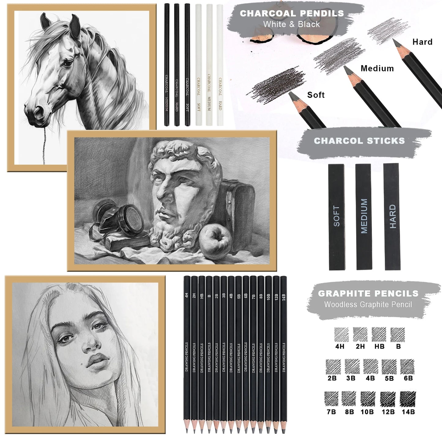 Juego de 14/18/46/60/75/126 Uds para dibujo profesional