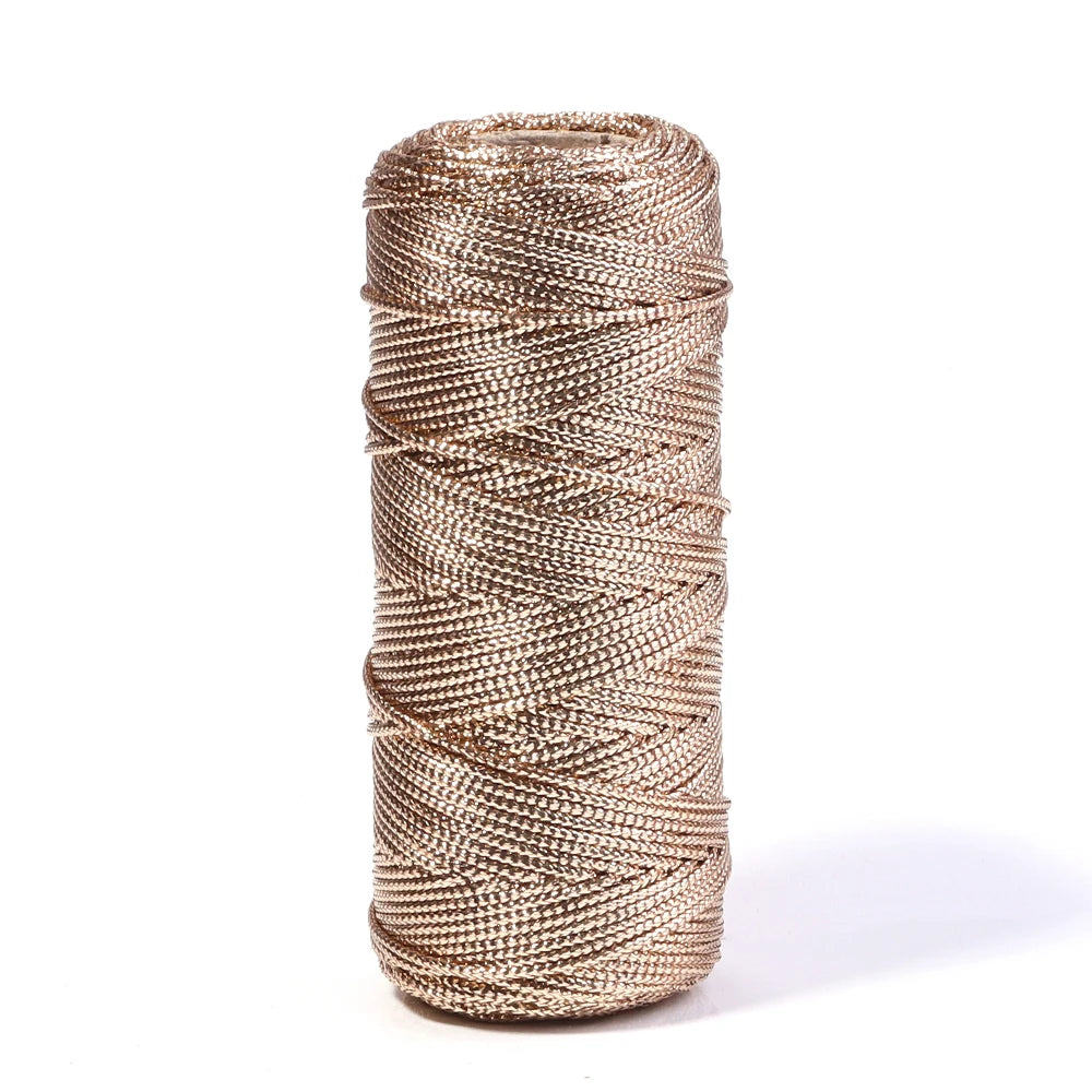 Cuerda de 1,5mm y 100m, cordón dorado y plateado para embalaje de regalo, cordón para macramé