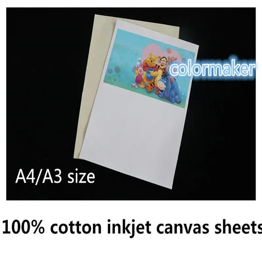 Hojas de lona de algodón puro imprimibles por inyección de tinta de superficie mate A4/A3/A3+/A2