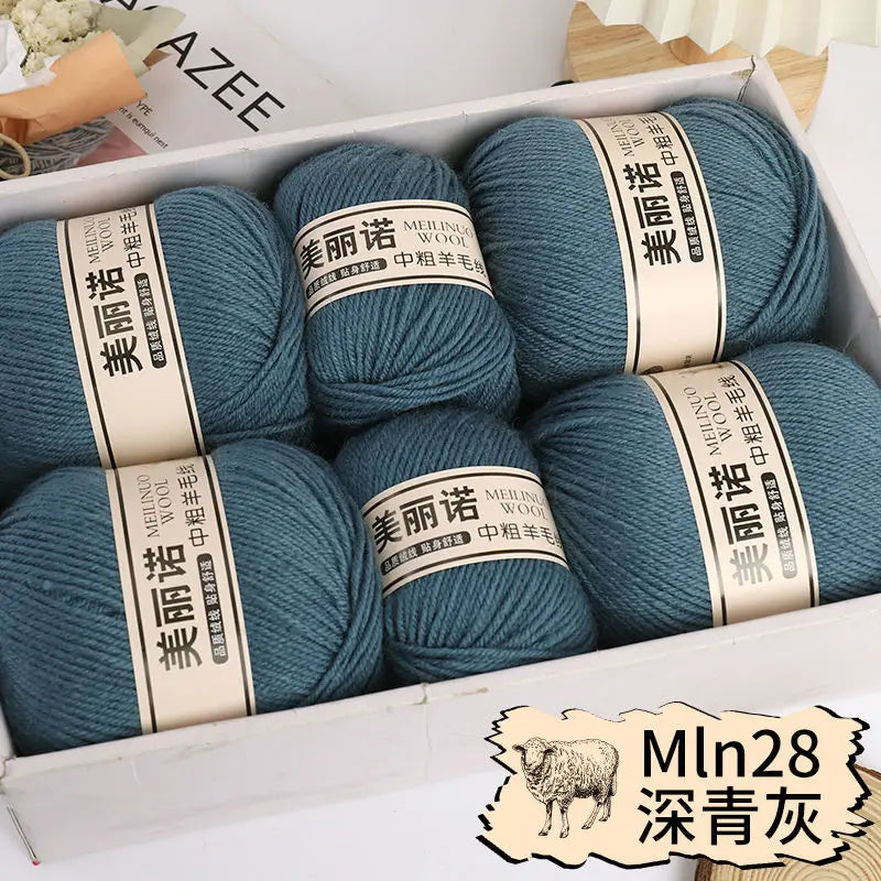 500 g/set de lana merina de 4 capas para tejer a mano