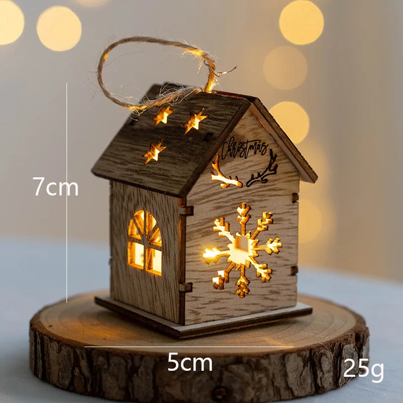 Casa de madera luminosa con Luz LED de Navidad