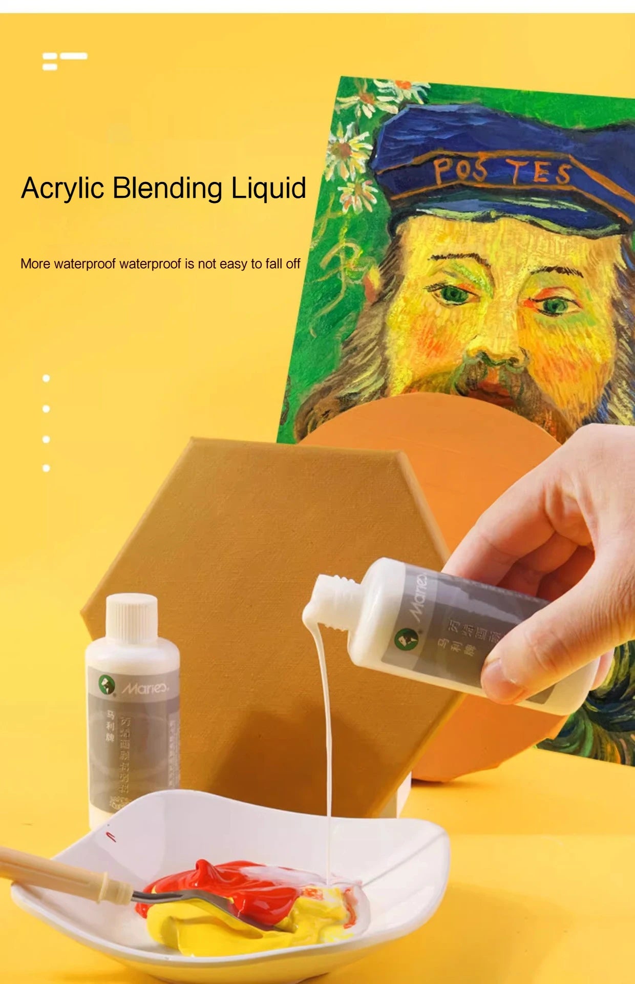 Líquido de mezcla acrílica de gran capacidad, pintura acrílica blanca lechosa, brillo más fino, pintura, pasta de moldeo, suministros de arte, 100/280ml