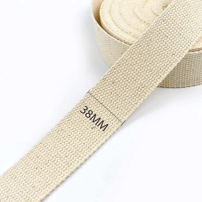 Huinchas de algodón de lona beige de 10 metros, 15-38mm