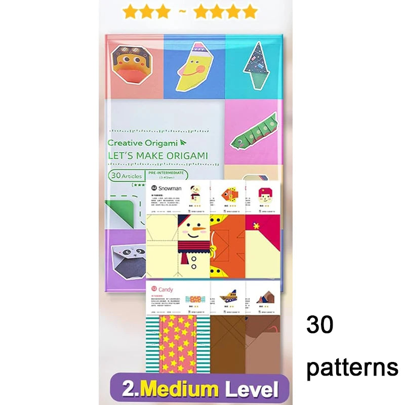 Kit de Origami, 30/96 hojas, libro guía artesanal de papel de Origami para principiantes