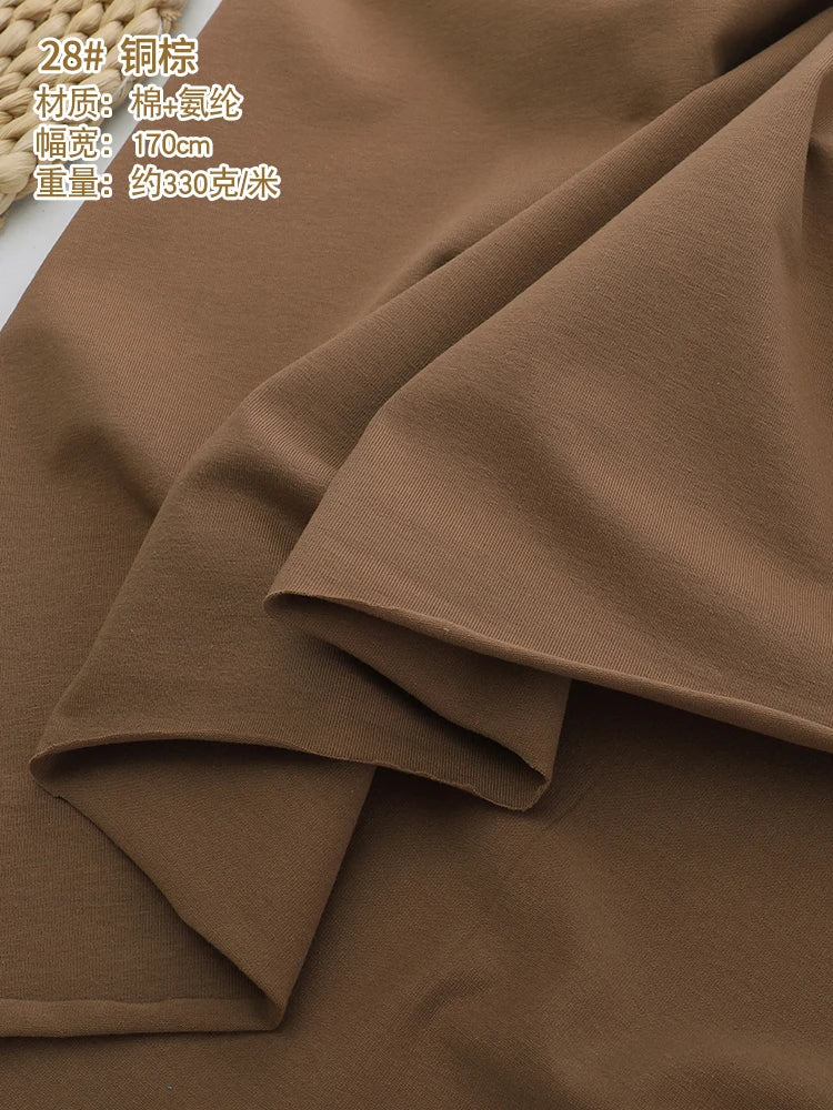 170x50cm 95% algodón 5% LICRA tejido de Jersey hacer ropa deportiva de primavera y verano, tela de alta elasticidad 330 g/m