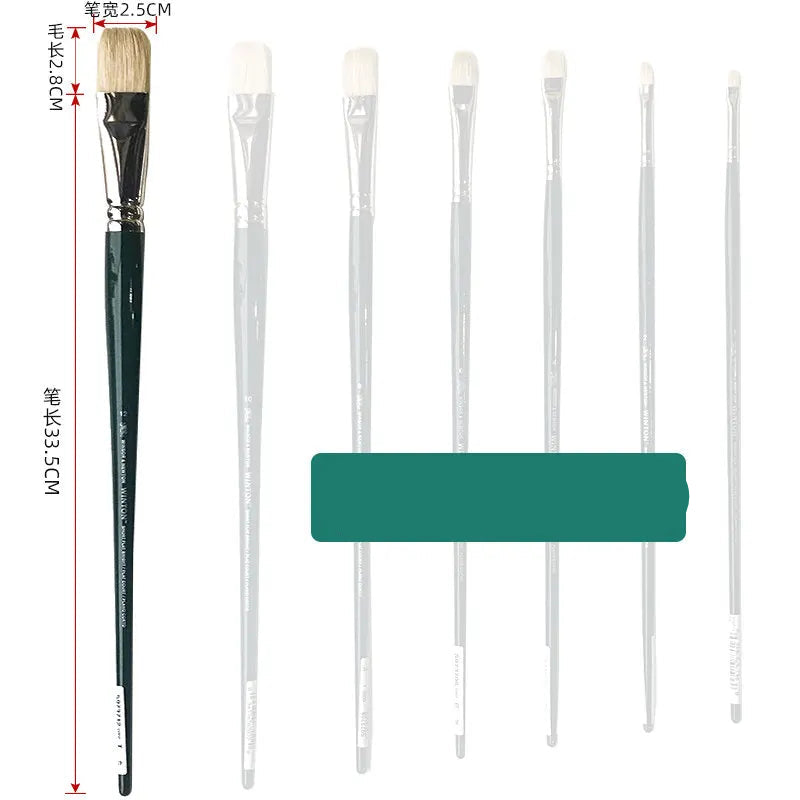 Juego de Pinceles para Óleo Winsor & Newton - Pinceles Planos y en Forma de Abanico, de Cerda de Cerdo