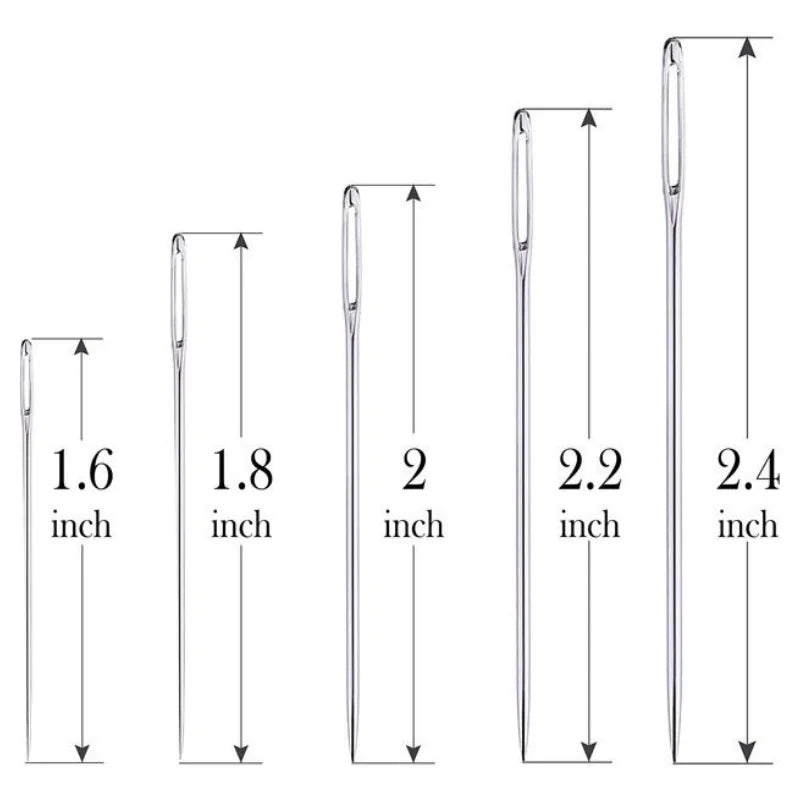 Agujas de coser a mano de 5 tamaños, 25 uds., con punta roma para bordado, accesorios de costura