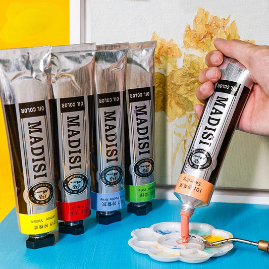 Pintura al óleo de un solo tubo de 170ML, pintura opaca multicolor de alta cobertura, pintura profesional, boceto, pigmento de secado rápido