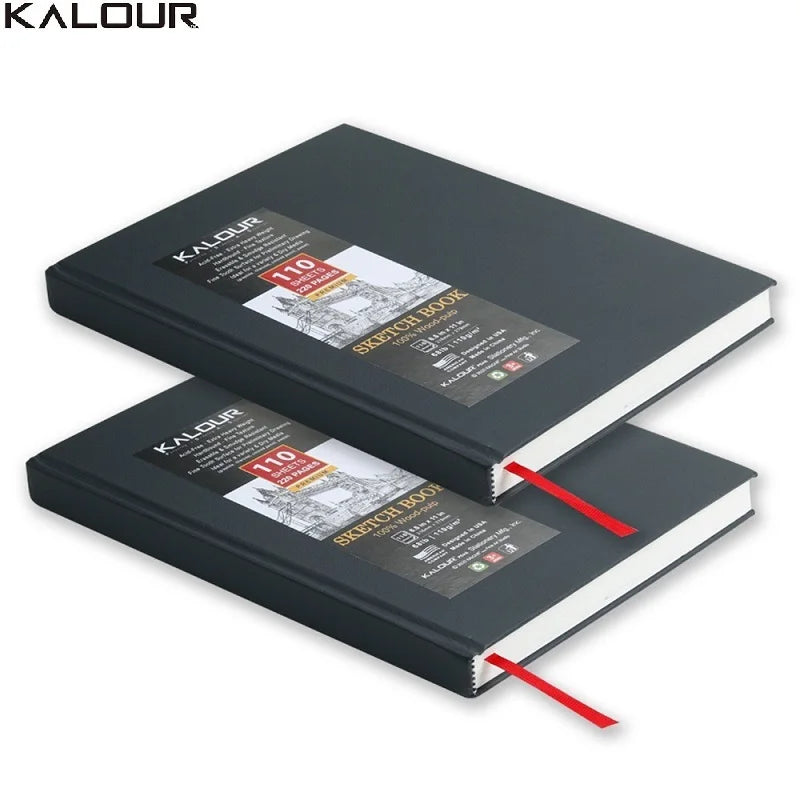 KALOUR 2 cuadernos de bocetos  de 110 hojas, libros de tapa dura negra 27,9x21,6cm pulgadas