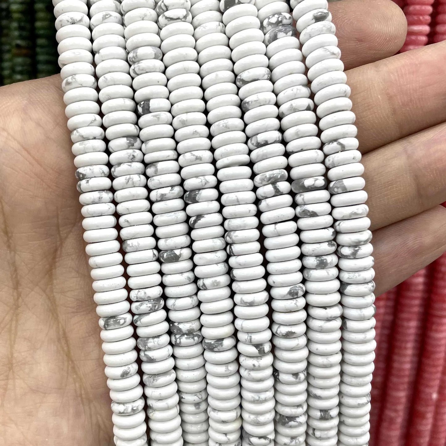 Rondelle de piedra Natural de 2x6mm, turquesas, cuarzo, jaspe, ágatas, mostacillas redondas, planas