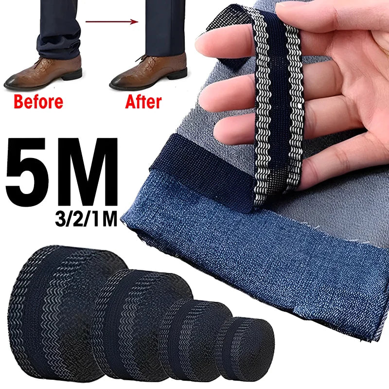 Cinta autoadhesiva para dobladillo de pantalones, cinta para pegar bordes de pantalones con plancha de 1-5M