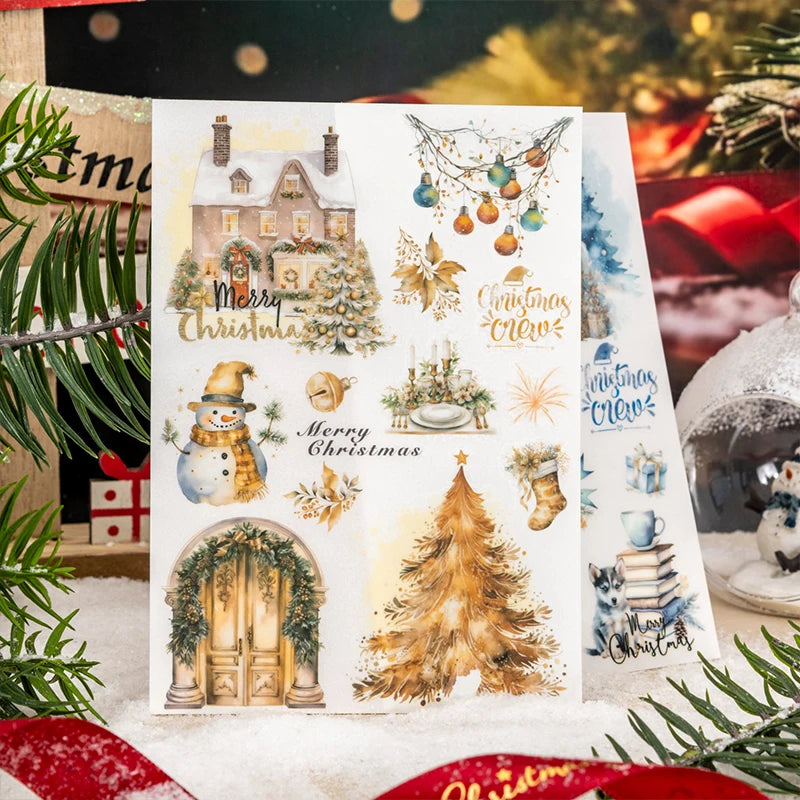 2 unids/pack stickersde pvc para Navidad, adhesivo, impermeable  y creativo